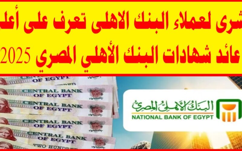 مفاجأة.. شهادات البنك الأهلي المصري 2025 بعوائد خرافية تصل إلى 30%
