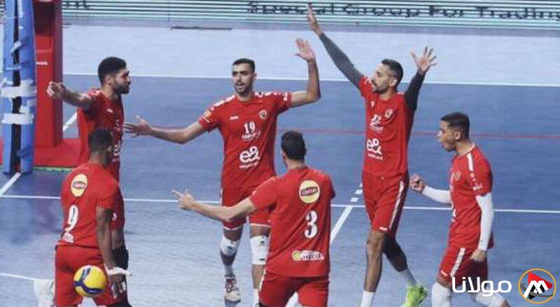 الأهلي يتألق ويتأهل لنصف نهائي إفريقيا بفوزه على أسبوير الكونغولي في كرة الطائرة