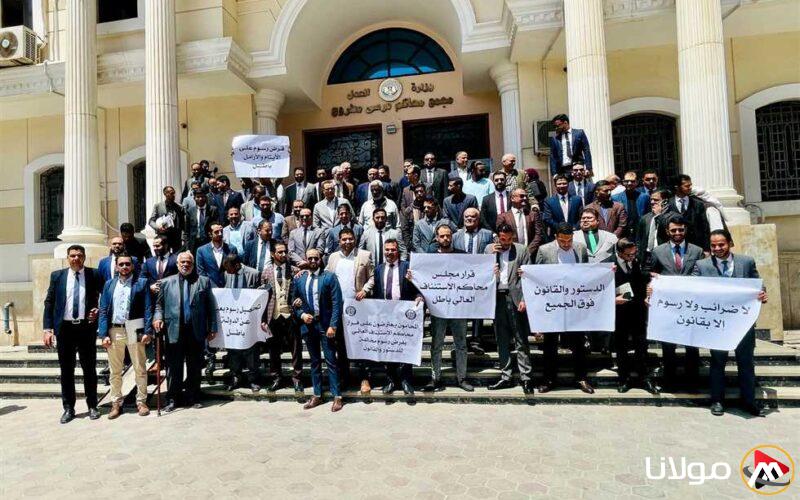 احتجاج المحامين في مطروح ضد الرسوم القضائية المرتفعة