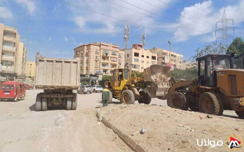حملات نظافة شاملة في مناطق البوابة الثانية القديمة بحدائق الأهرام لتحسين البيئة والمظهر العام