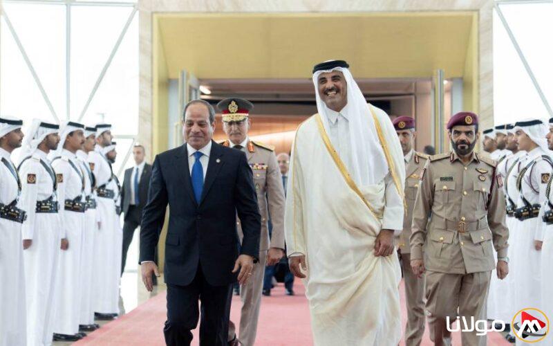 السيسي وتميم بن حمد يتناولان مساعي وقف القتال في غزة واتفاق تبادل الأسرى