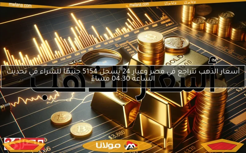 أسعار الذهب تتراجع في مصر وعيار 24 يسجل 5154 جنيهًا للشراء في تحديث الساعة 04:30 مساءً