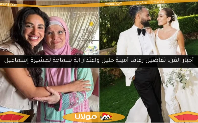 أخبار الفن: تفاصيل زفاف أمينة خليل واعتذار آية سماحة لمشيرة إسماعيل