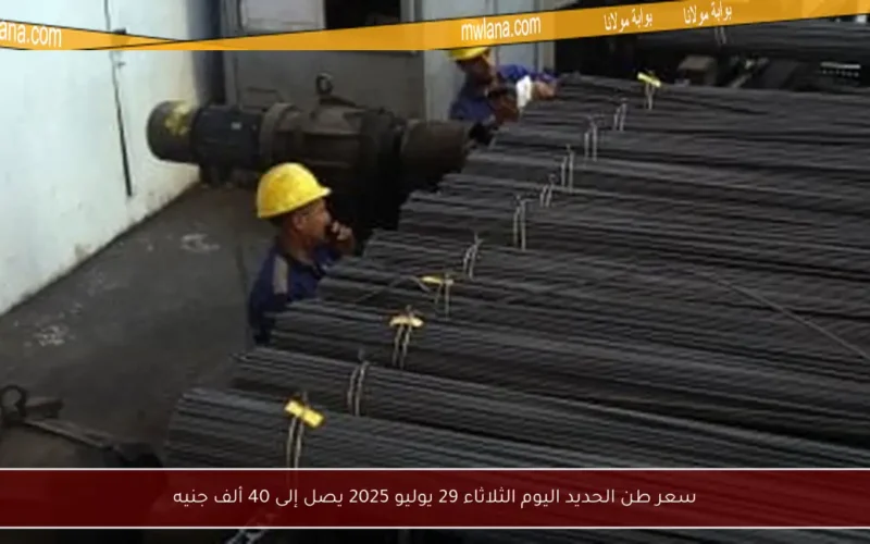 سعر طن الحديد اليوم الثلاثاء 29 يوليو 2025 يصل إلى 40 ألف جنيه