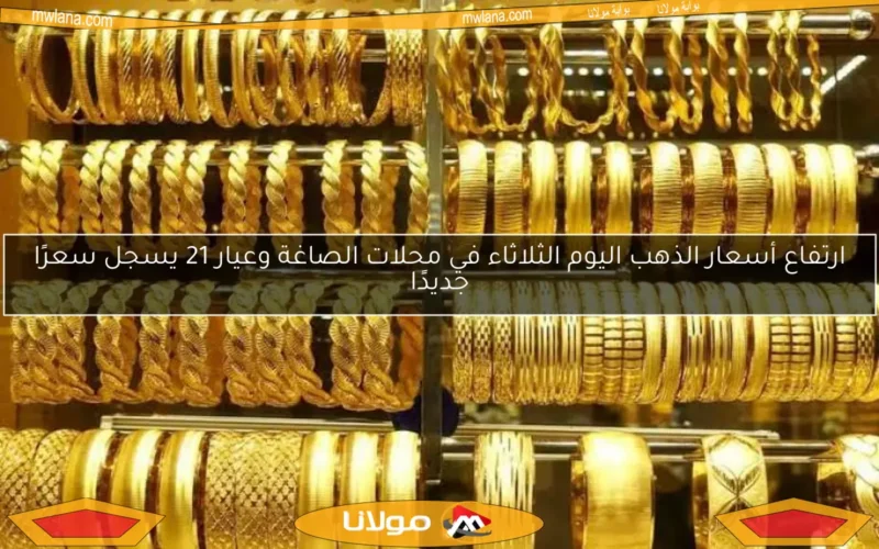 ارتفاع أسعار الذهب اليوم الثلاثاء في محلات الصاغة وعيار 21 يسجل سعرًا جديدًا