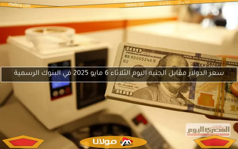 سعر الدولار مقابل الجنيه اليوم الثلاثاء 6 مايو 2025 في البنوك الرسمية