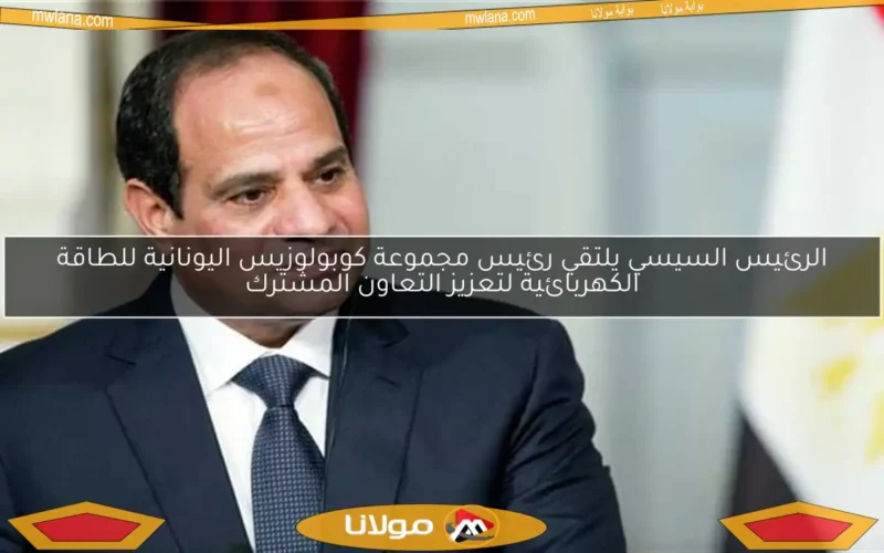 الرئيس السيسي يلتقي رئيس مجموعة كوبولوزيس اليونانية للطاقة الكهربائية لتعزيز التعاون المشترك