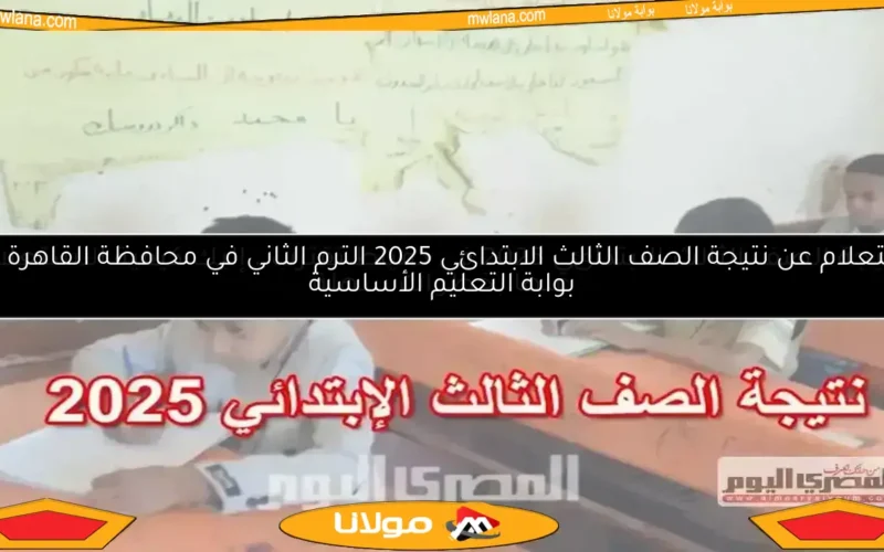 استعلام عن نتيجة الصف الثالث الابتدائي 2025 الترم الثاني في محافظة القاهرة عبر بوابة التعليم الأساسية