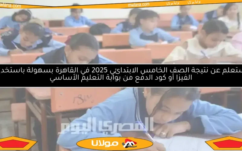 استعلم عن نتيجة الصف الخامس الابتدائي 2025 في القاهرة بسهولة باستخدام الفيزا أو كود الدفع من بوابة التعليم الأساسي