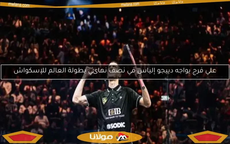 علي فرج يواجه دييجو إلياس في نصف نهائي بطولة العالم للإسكواش