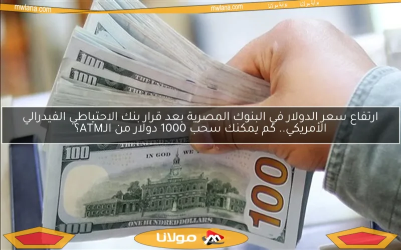 ارتفاع سعر الدولار في البنوك المصرية بعد قرار بنك الاحتياطي الفيدرالي الأمريكي.. كم يمكنك سحب 1000 دولار من الـATM؟