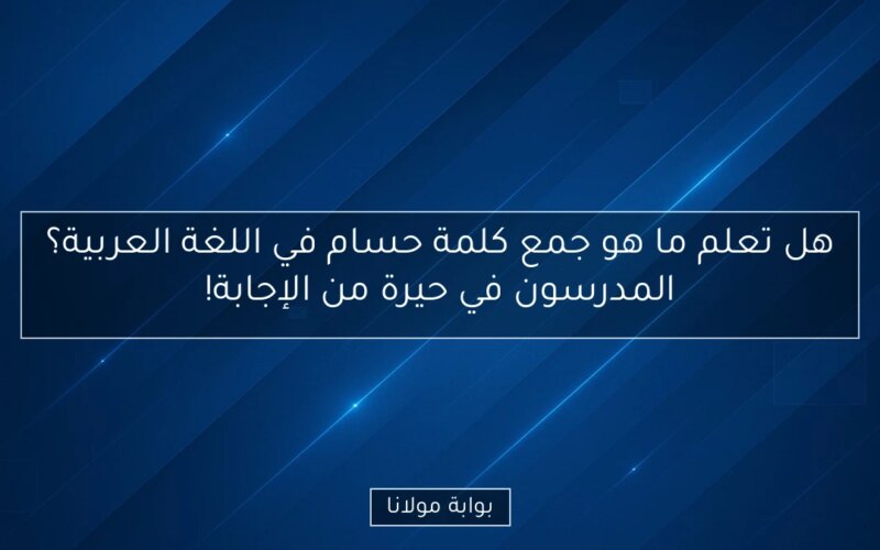هل تعلم ما هو جمع كلمة حسام في اللغة العربية؟ المدرسون في حيرة من الإجابة!