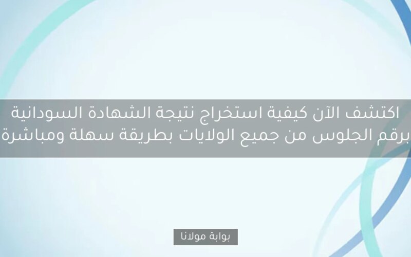 اكتشف الآن كيفية استخراج نتيجة الشهادة السودانية برقم الجلوس من جميع الولايات بطريقة سهلة ومباشرة