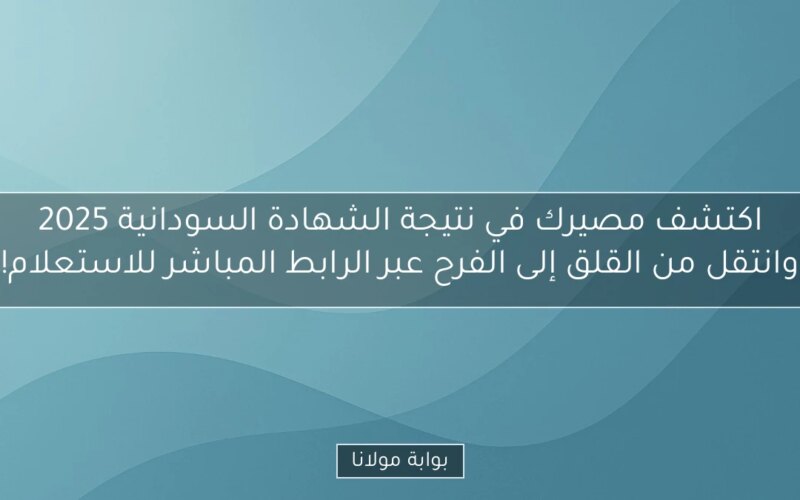 اكتشف مصيرك في نتيجة الشهادة السودانية 2025 وانتقل من القلق إلى الفرح عبر الرابط المباشر للاستعلام!