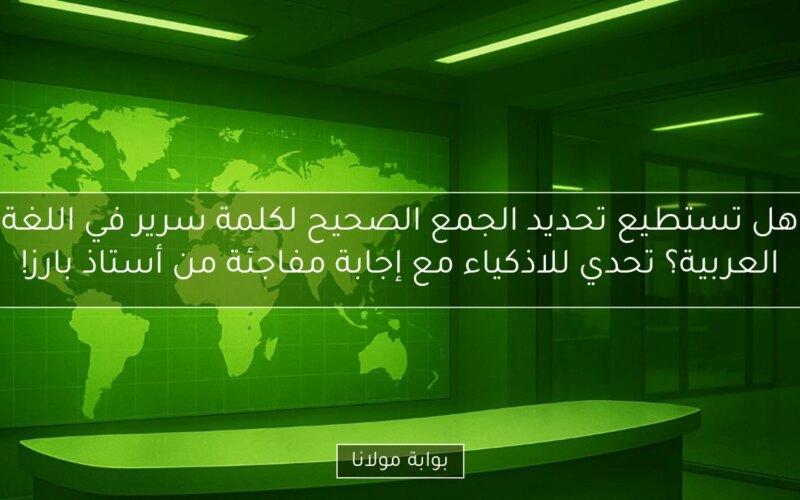 هل تستطيع تحديد الجمع الصحيح لكلمة سرير في اللغة العربية؟ تحدي للاذكياء مع إجابة مفاجئة من أستاذ بارز!