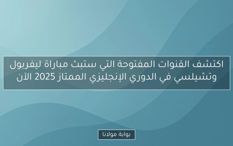 اكتشف القنوات المفتوحة التي ستبث مباراة ليفربول وتشيلسي في الدوري الإنجليزي الممتاز 2025 الآن