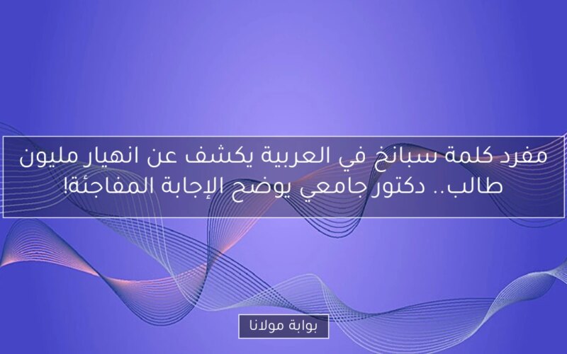 مفرد كلمة سبانخ في العربية يكشف عن انهيار مليون طالب.. دكتور جامعي يوضح الإجابة المفاجئة!