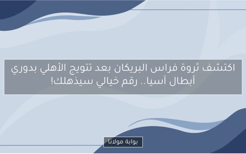 اكتشف ثروة فراس البريكان بعد تتويج الأهلي بدوري أبطال آسيا.. رقم خيالي سيذهلك!