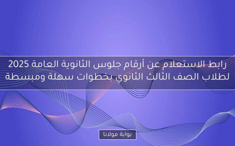 رابط الاستعلام عن أرقام جلوس الثانوية العامة 2025 لطلاب الصف الثالث الثانوي بخطوات سهلة ومبسطة
