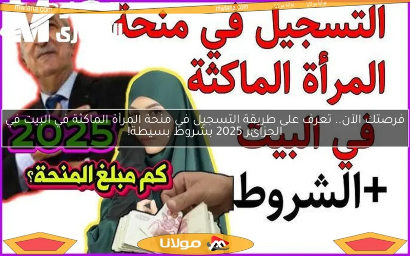 فرصتك الآن.. تعرف على طريقة التسجيل في منحة المرأة الماكثة في البيت في الجزائر 2025 بشروط بسيطة!
