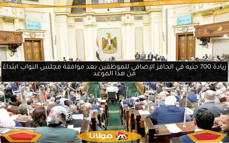 زيادة 700 جنيه في الحافز الإضافي للموظفين بعد موافقة مجلس النواب ابتداءً من هذا الموعد