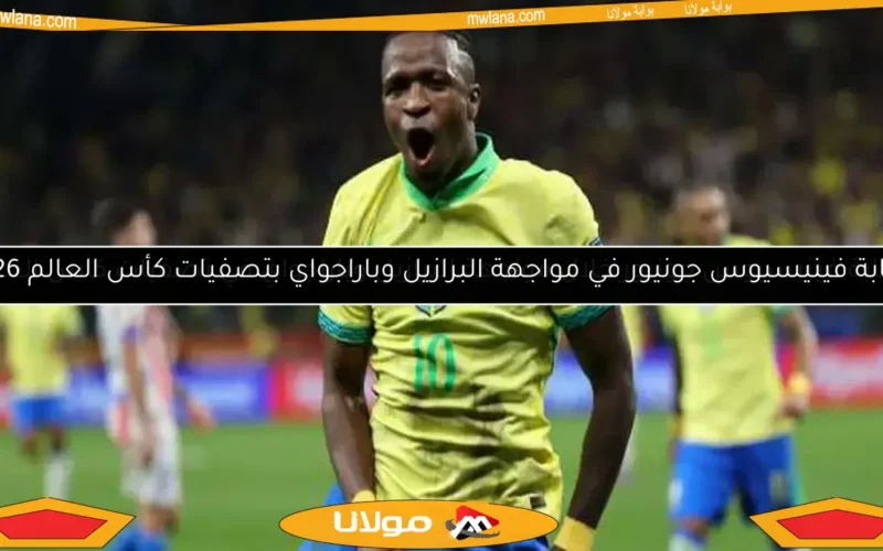 إصابة فينيسيوس جونيور في مواجهة البرازيل وباراجواي بتصفيات كأس العالم 2026