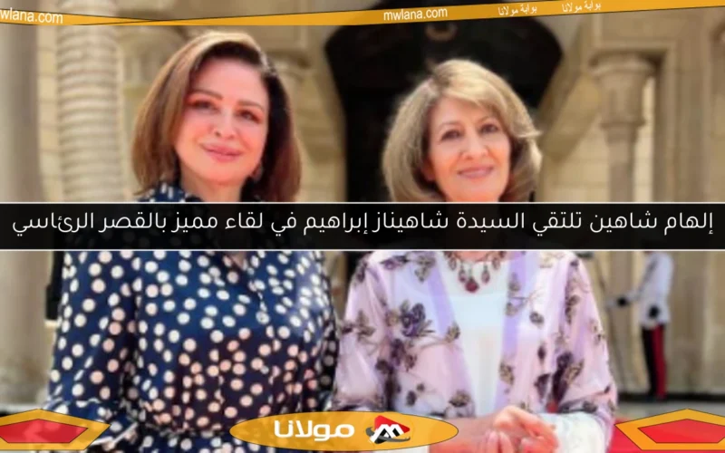 إلهام شاهين تلتقي السيدة شاهيناز إبراهيم في لقاء مميز بالقصر الرئاسي
