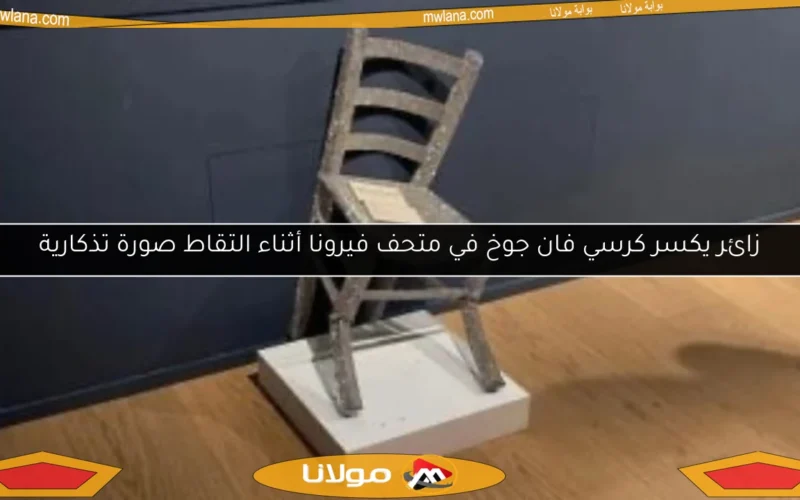 زائر يكسر كرسي فان جوخ في متحف فيرونا أثناء التقاط صورة تذكارية