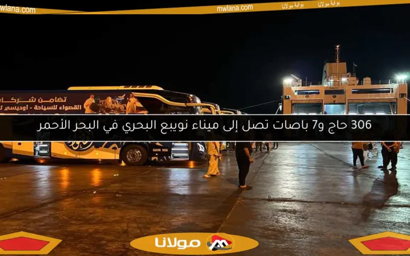 306 حاج و7 باصات تصل إلى ميناء نويبع البحري في البحر الأحمر