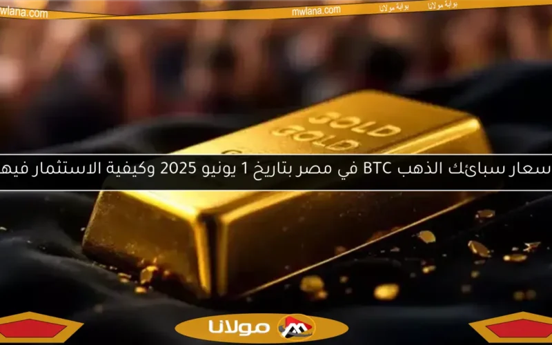 أسعار سبائك الذهب BTC في مصر بتاريخ 1 يونيو 2025 وكيفية الاستثمار فيها