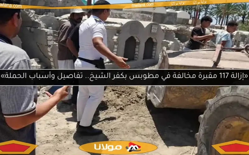 «إزالة 117 مقبرة مخالفة في مطوبس بكفر الشيخ.. تفاصيل وأسباب الحملة»