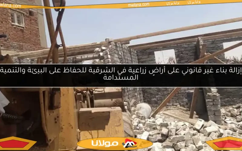 إزالة بناء غير قانوني على أراضٍ زراعية في الشرقية للحفاظ على البيئة والتنمية المستدامة