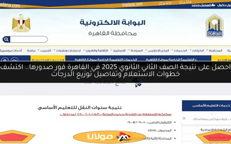 احصل على نتيجة الصف الثاني الثانوي 2025 في القاهرة فور صدورها.. اكتشف خطوات الاستعلام وتفاصيل توزيع الدرجات