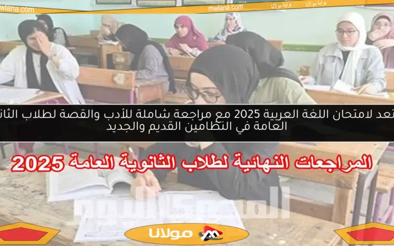 استعد لامتحان اللغة العربية 2025 مع مراجعة شاملة للأدب والقصة لطلاب الثانوية العامة في النظامين القديم والجديد