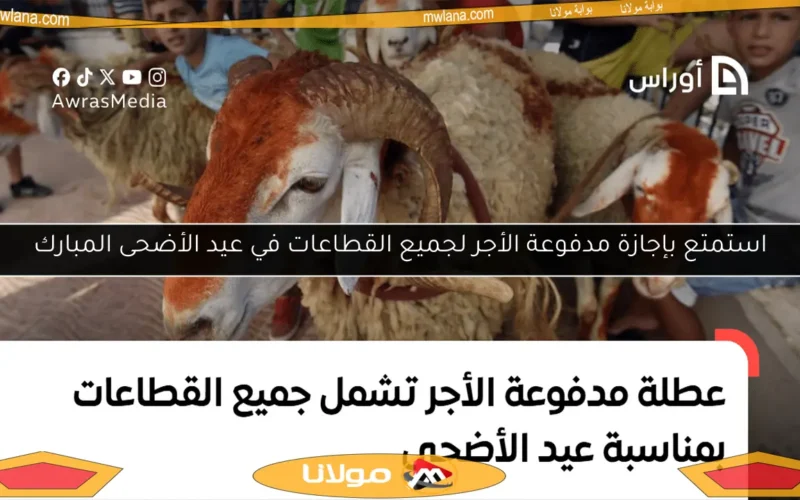 استمتع بإجازة مدفوعة الأجر لجميع القطاعات في عيد الأضحى المبارك
