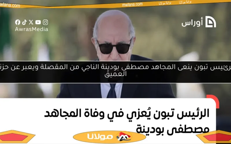 الرئيس تبون ينعى المجاهد مصطفى بودينة الناجي من المقصلة ويعبر عن حزنه العميق