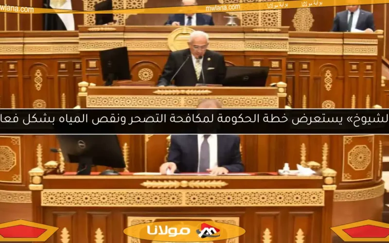 «الشيوخ» يستعرض خطة الحكومة لمكافحة التصحر ونقص المياه بشكل فعال