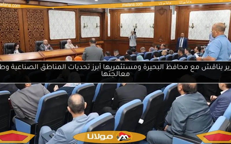 الوزير يناقش مع محافظ البحيرة ومستثمريها أبرز تحديات المناطق الصناعية وطرق معالجتها
