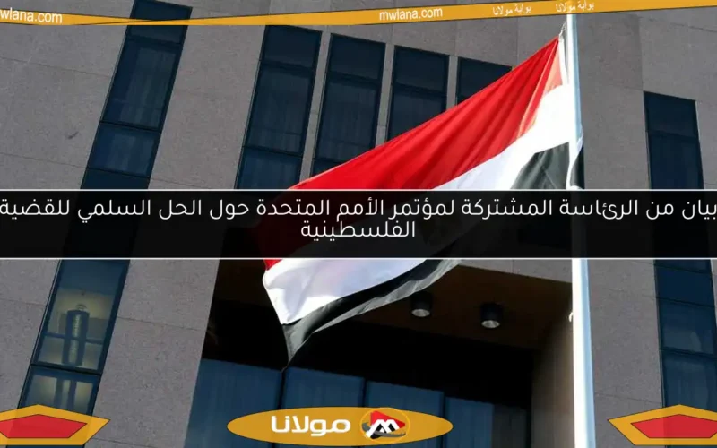 بيان من الرئاسة المشتركة لمؤتمر الأمم المتحدة حول الحل السلمي للقضية الفلسطينية