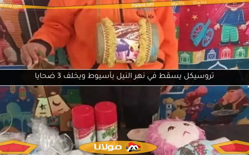 تروسيكل يسقط في نهر النيل بأسيوط ويخلف 3 ضحايا