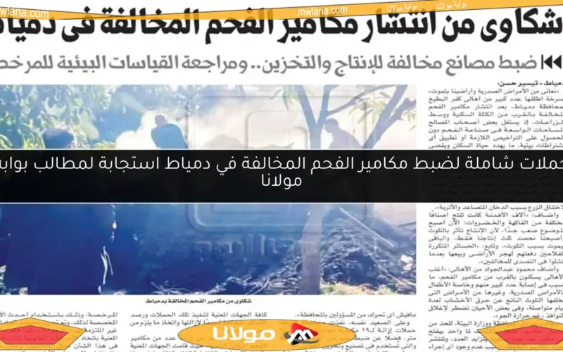 حملات شاملة لضبط مكامير الفحم المخالفة في دمياط استجابة لمطالب بوابة مولانا