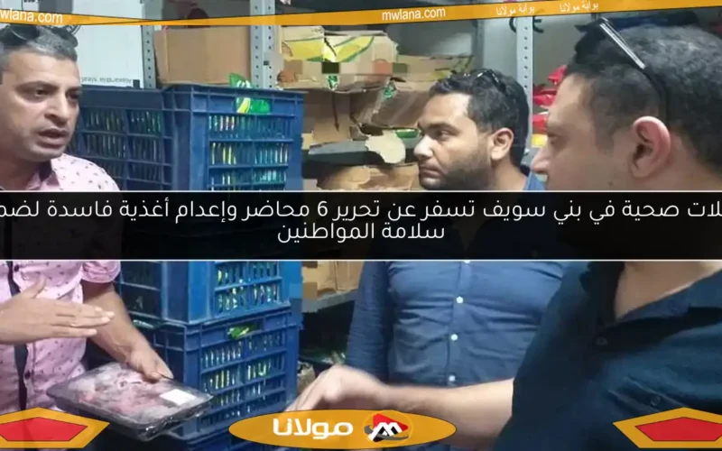 حملات صحية في بني سويف تسفر عن تحرير 6 محاضر وإعدام أغذية فاسدة لضمان سلامة المواطنين
