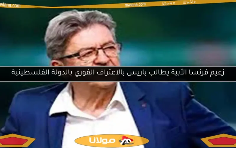 زعيم فرنسا الأبية يطالب باريس بالاعتراف الفوري بالدولة الفلسطينية