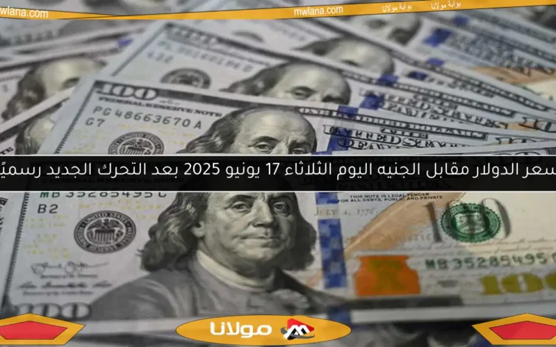 سعر الدولار مقابل الجنيه اليوم الثلاثاء 17 يونيو 2025 بعد التحرك الجديد رسميًا