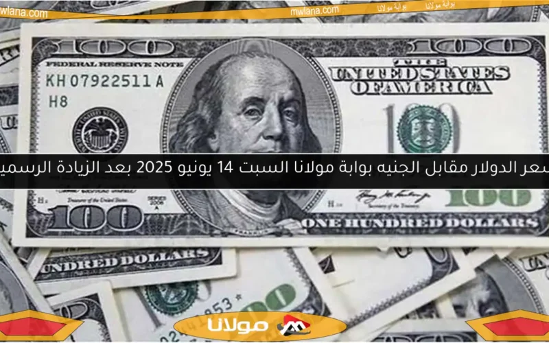 سعر الدولار مقابل الجنيه بوابة مولانا السبت 14 يونيو 2025 بعد الزيادة الرسمية