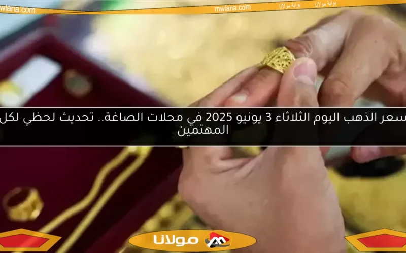 سعر الذهب اليوم الثلاثاء 3 يونيو 2025 في محلات الصاغة.. تحديث لحظي لكل المهتمين