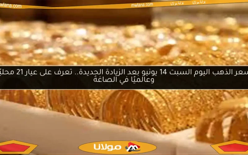 سعر الذهب اليوم السبت 14 يونيو بعد الزيادة الجديدة.. تعرف على عيار 21 محليًا وعالميًا في الصاغة