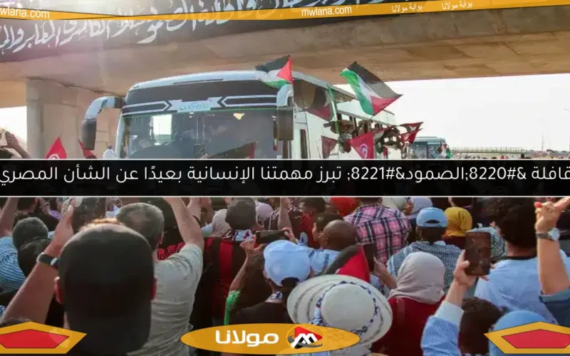 قافلة “الصمود” تبرز مهمتنا الإنسانية بعيدًا عن الشأن المصري