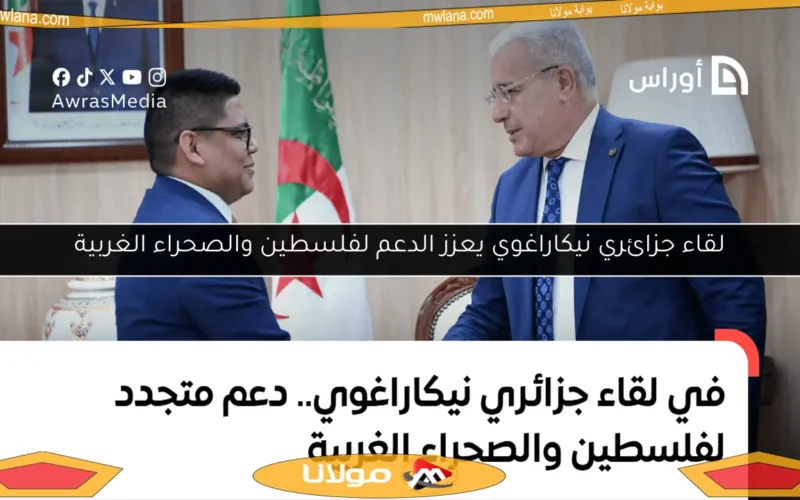 لقاء جزائري نيكاراغوي يعزز الدعم لفلسطين والصحراء الغربية