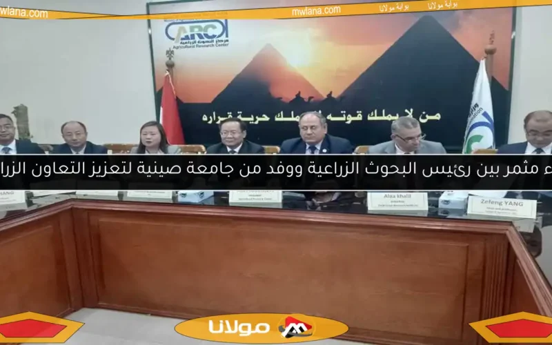 لقاء مثمر بين رئيس البحوث الزراعية ووفد من جامعة صينية لتعزيز التعاون الزراعي